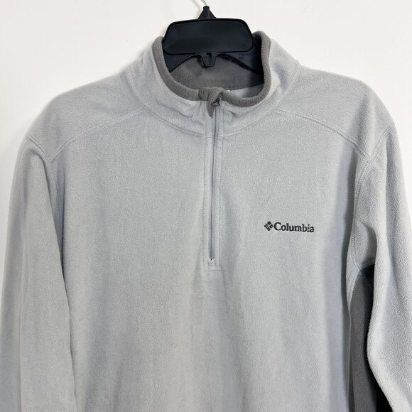 Columbia Men's Gray Fleece Quarter Zip Pullover Long Sleeve Shirt Size L - Picture 5 of 9